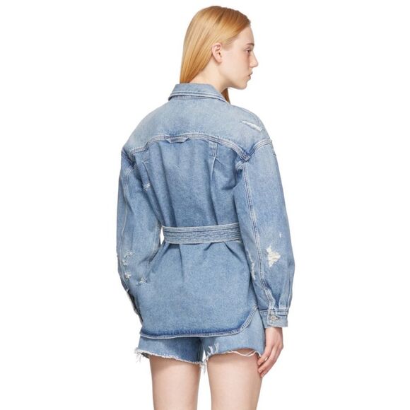 Anthropologie x Citizens of Humanity Dolly Belted Distressed Denim Jacket XL - Picture 7 of 16